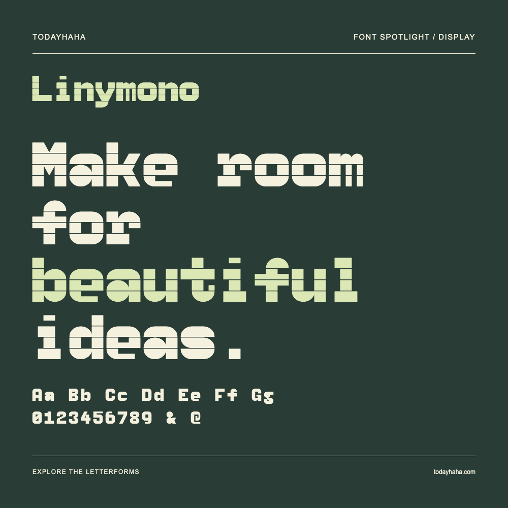 Linymono — Typografieposter mit Beispieltext
