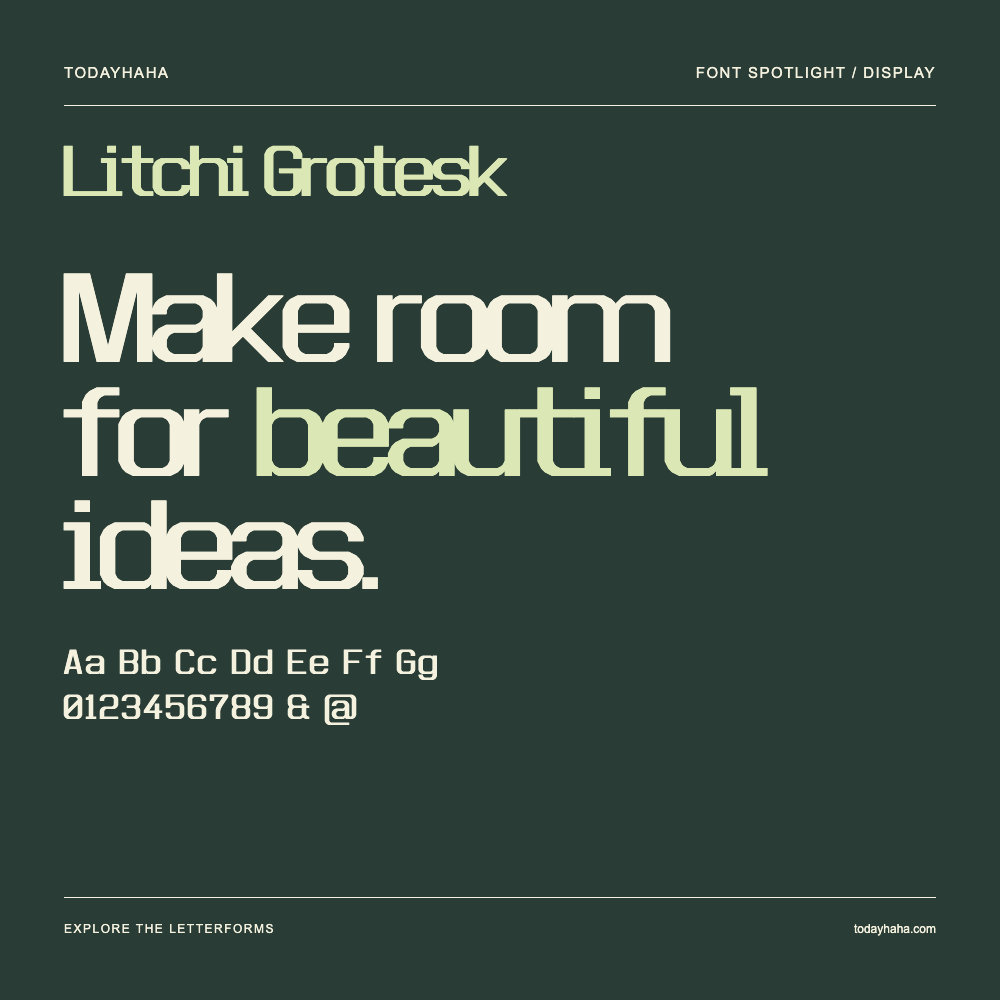 Litchi Grotesk — Affiche typographique avec exemple de texte