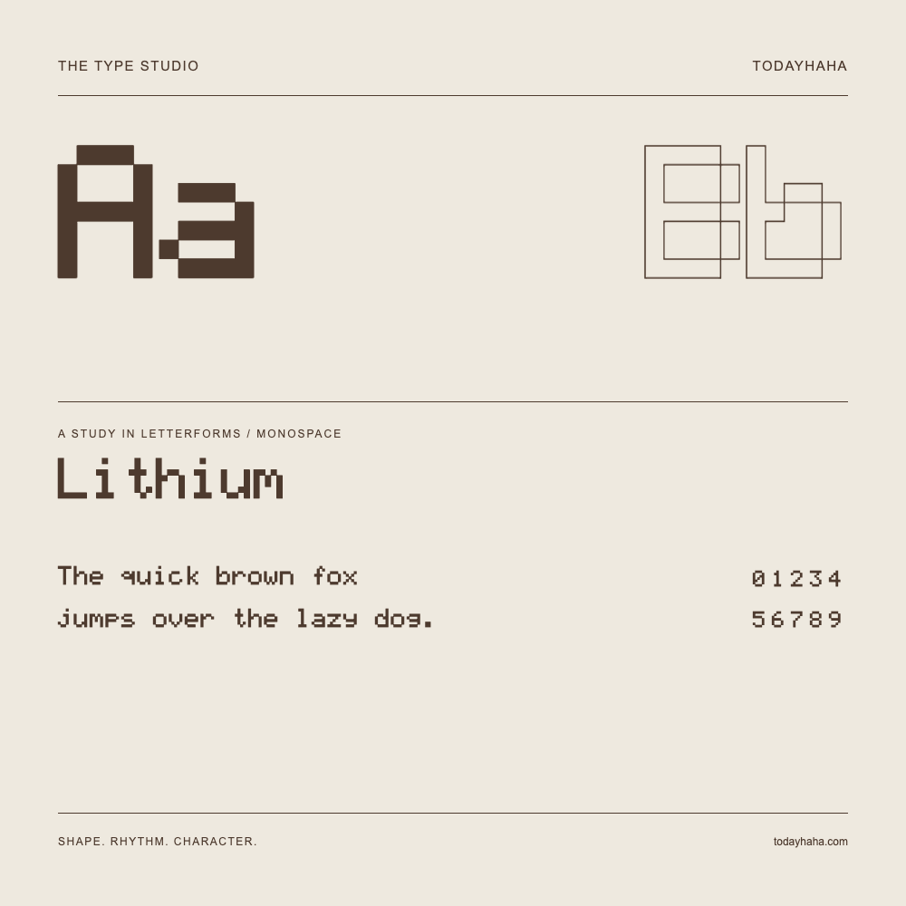 Lithium — Buchstabenstudie mit Beispielsatz und Ziffern