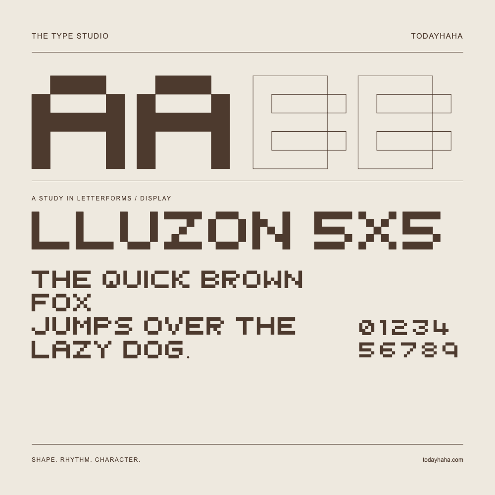 Lluzon 5x5 — Étude des lettres avec une phrase et des chiffres