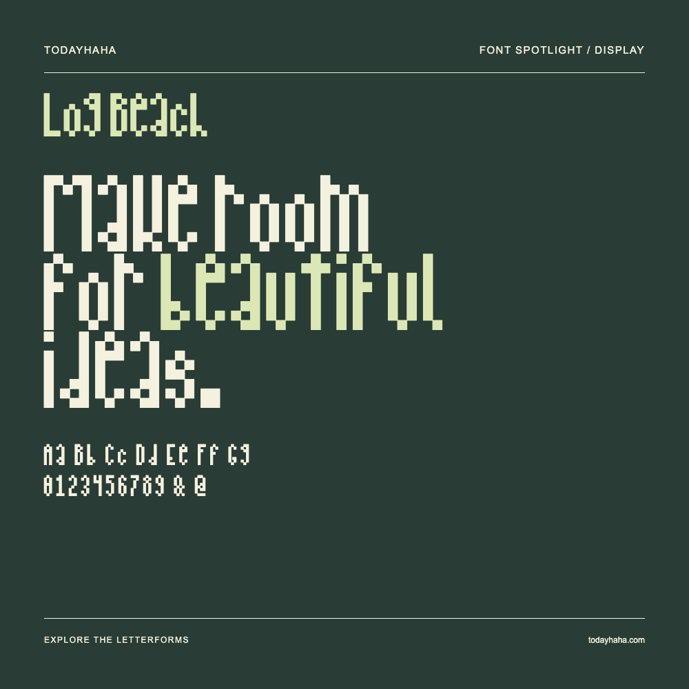 Log Beach — Affiche typographique avec exemple de texte
