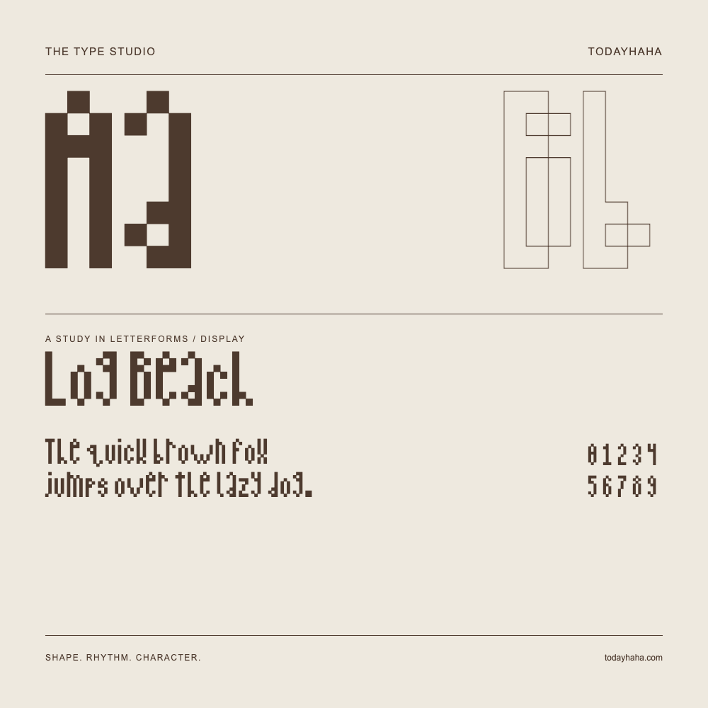 Log Beach — Étude des lettres avec une phrase et des chiffres