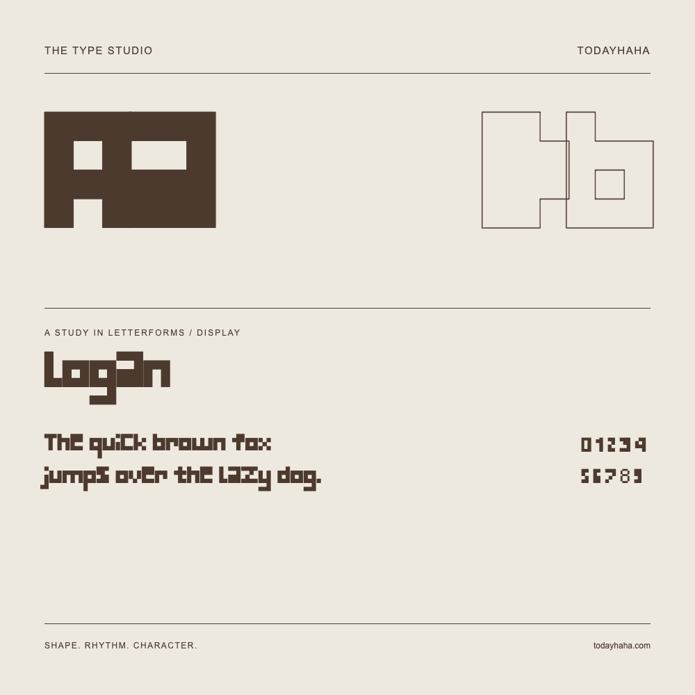 Logan — Buchstabenstudie mit Beispielsatz und Ziffern