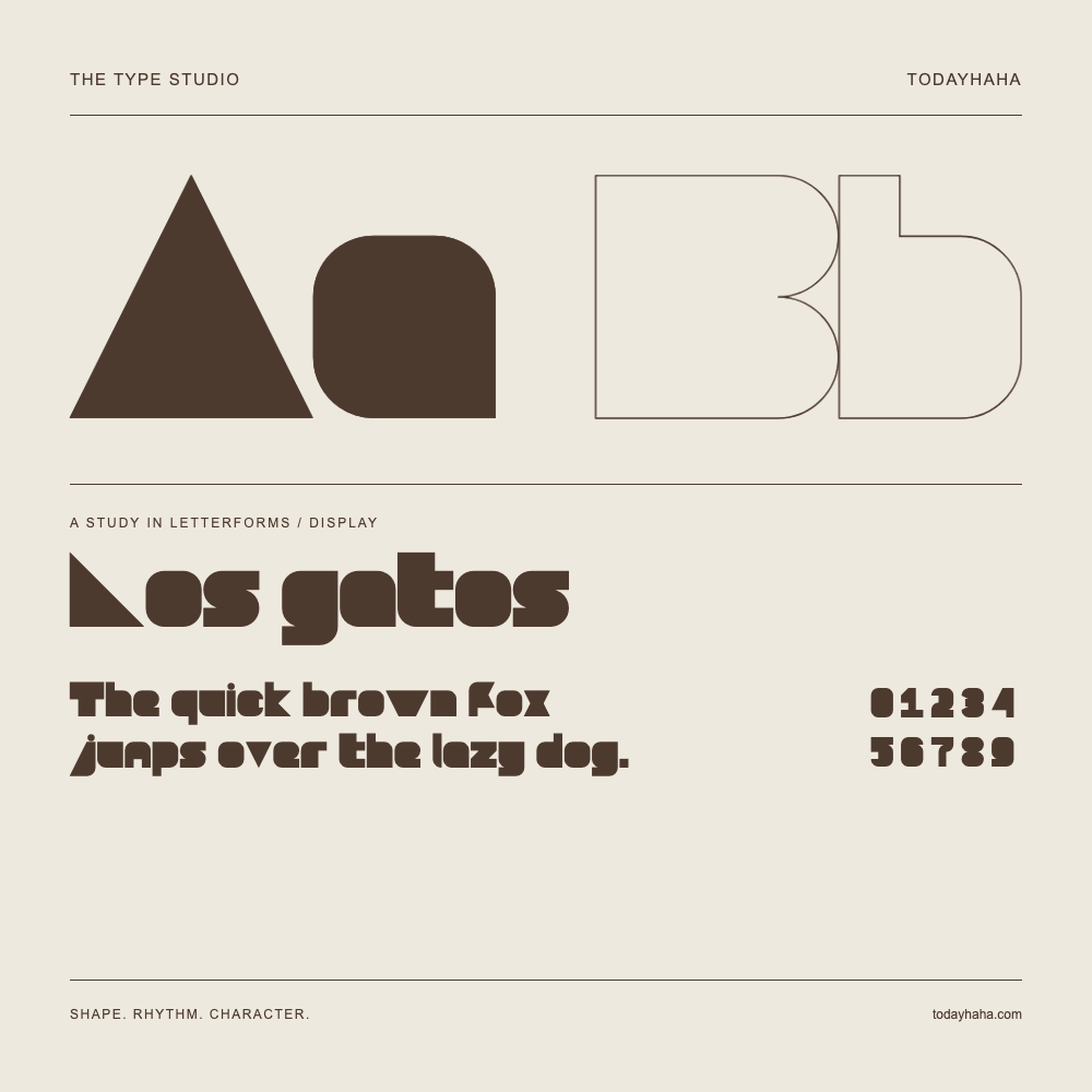 Los gatos — Letterform study with sample sentence and numbers