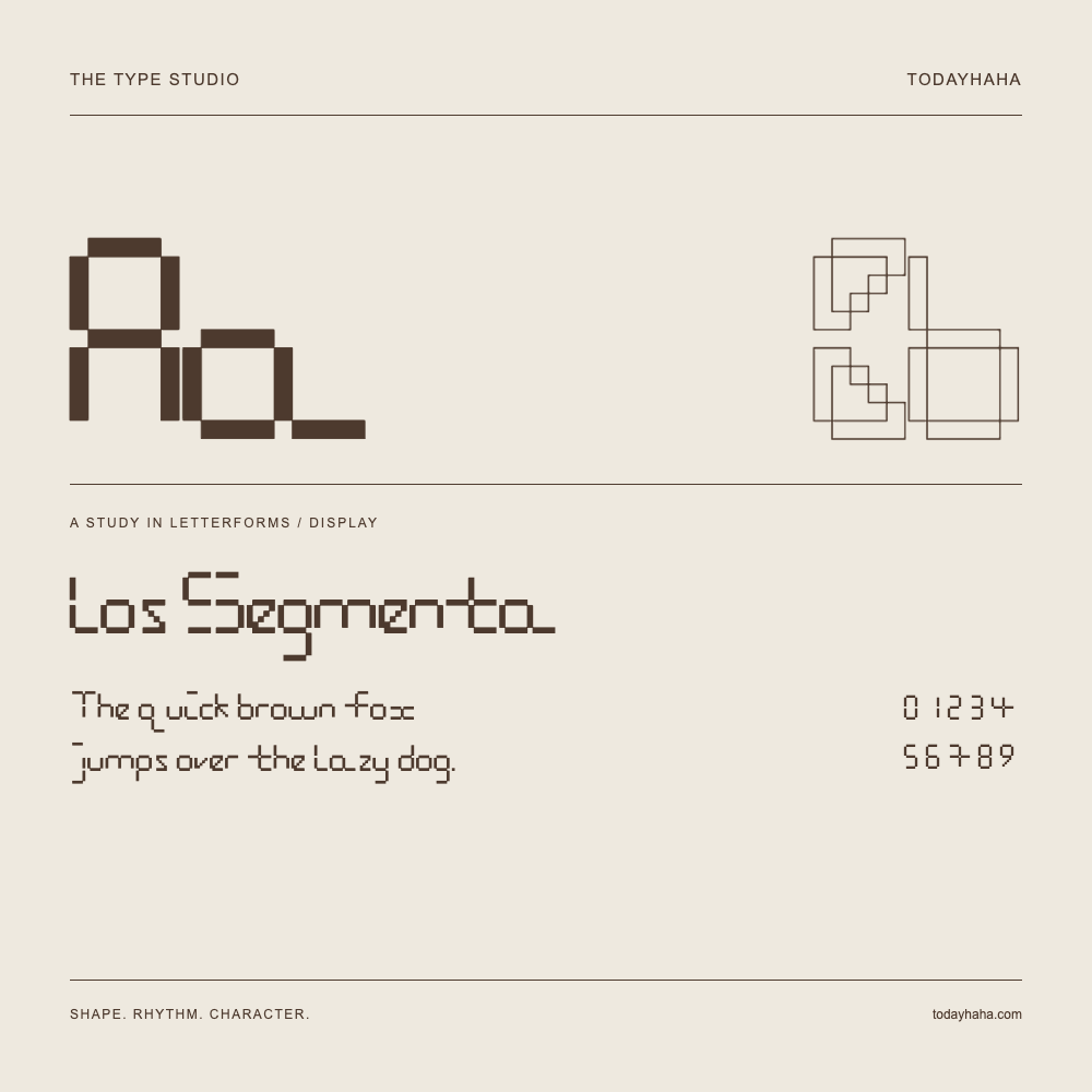 Los Segmenta — Buchstabenstudie mit Beispielsatz und Ziffern