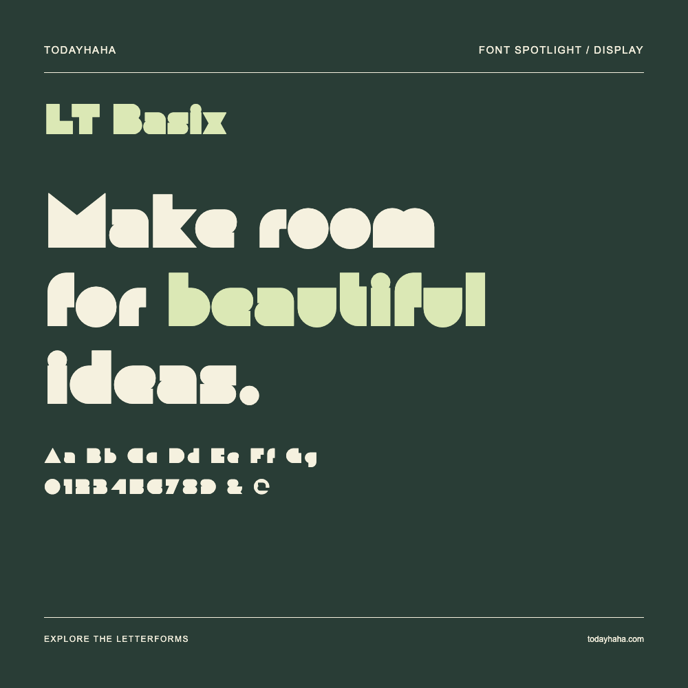 LT Basix — Typografieposter mit Beispieltext