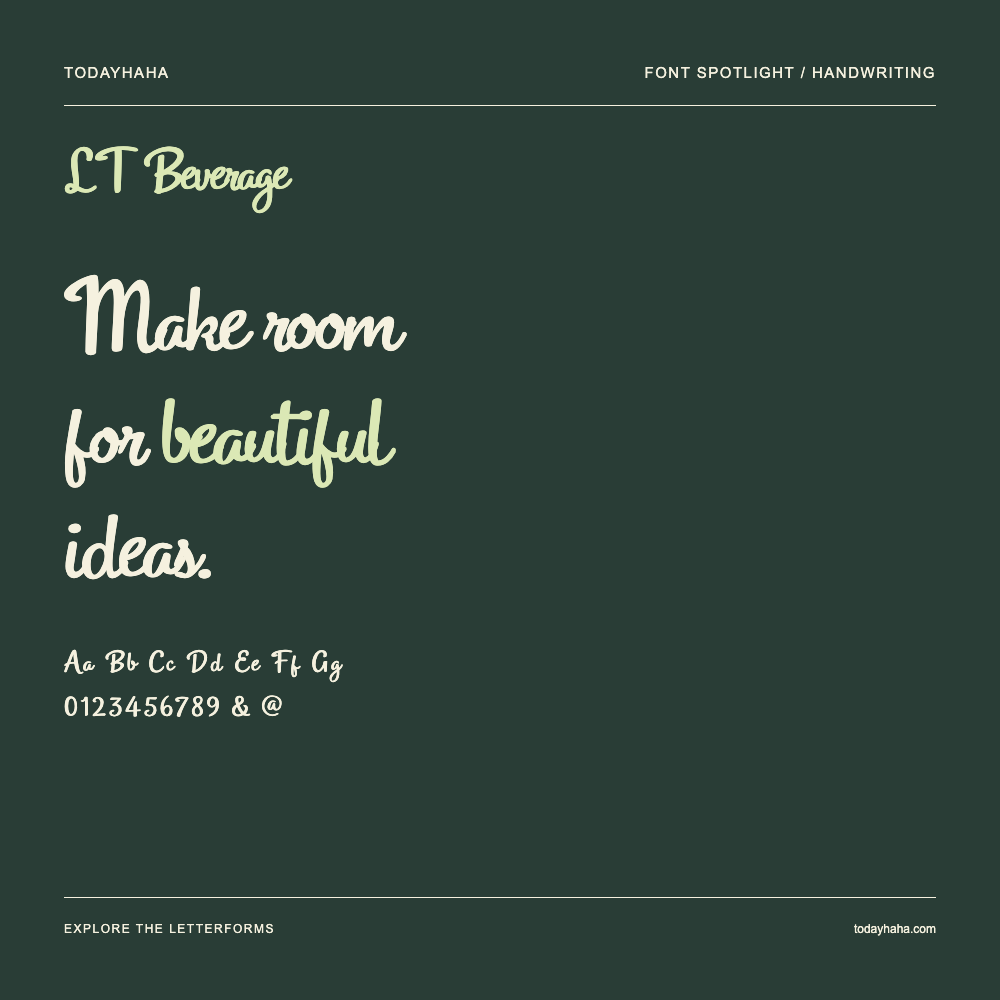 LT Beverage — Póster tipográfico con texto de muestra