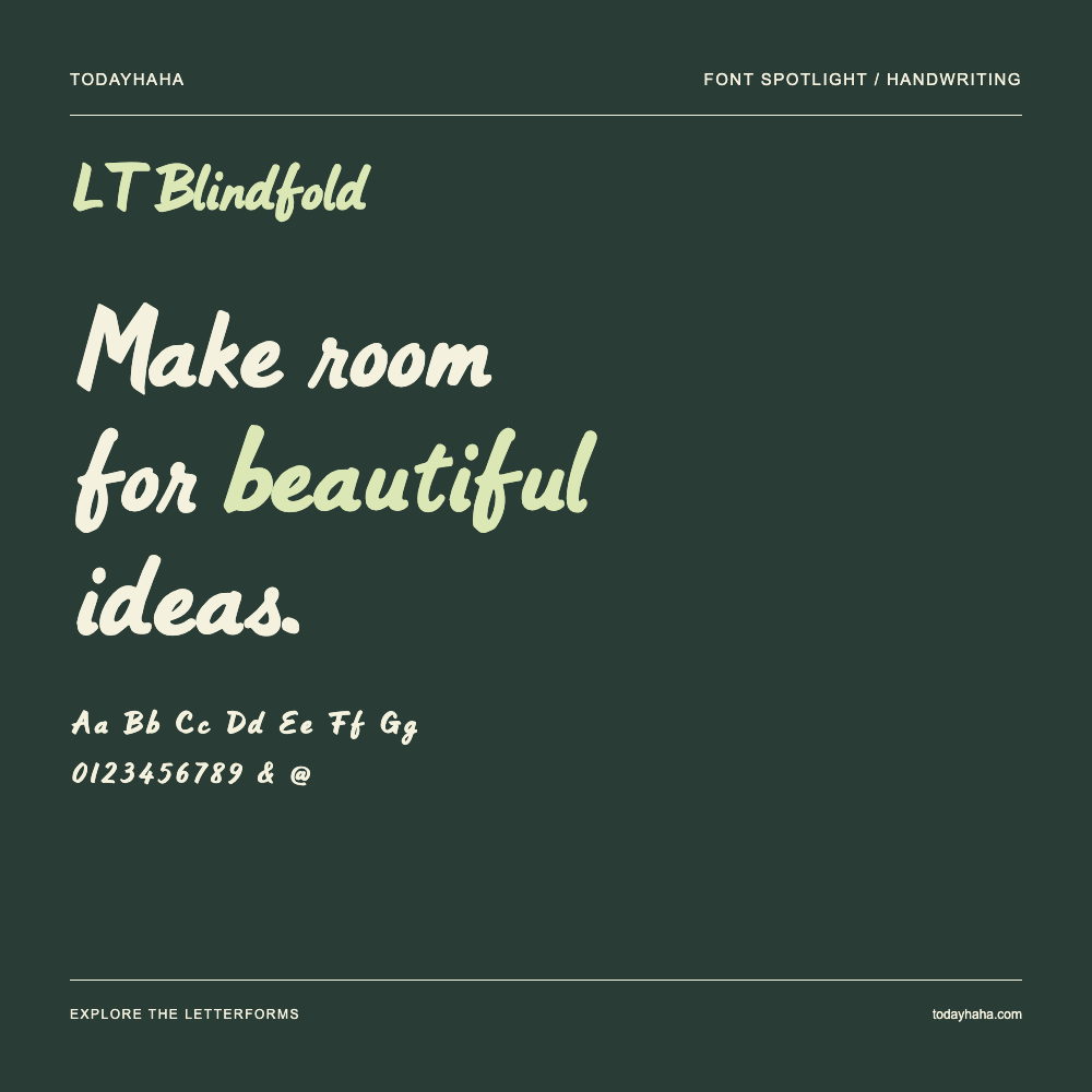 LT Blindfold — Typografieposter mit Beispieltext