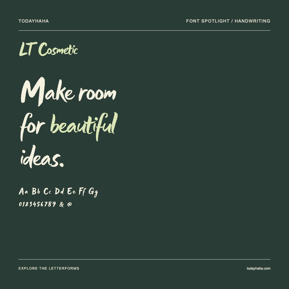LT Cosmetic — Poster tipografico con testo di esempio