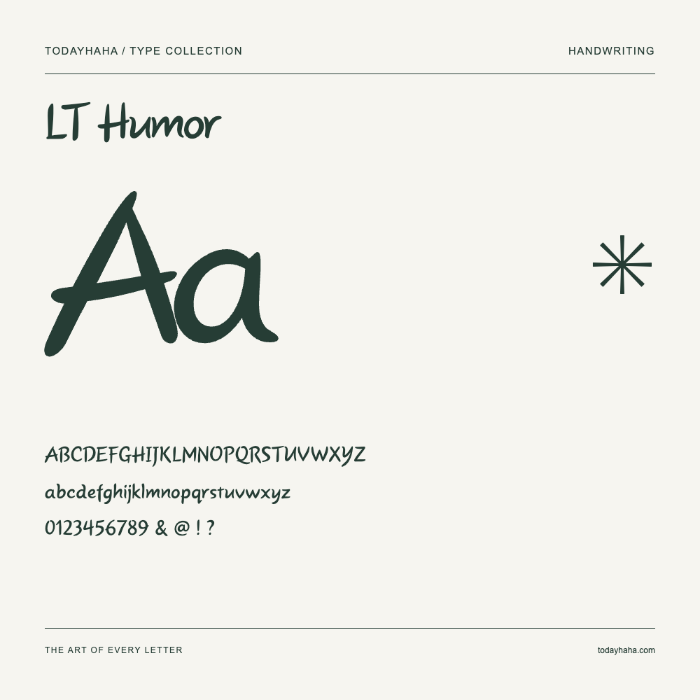 LT Humor — Muestra de mayúsculas, minúsculas y números