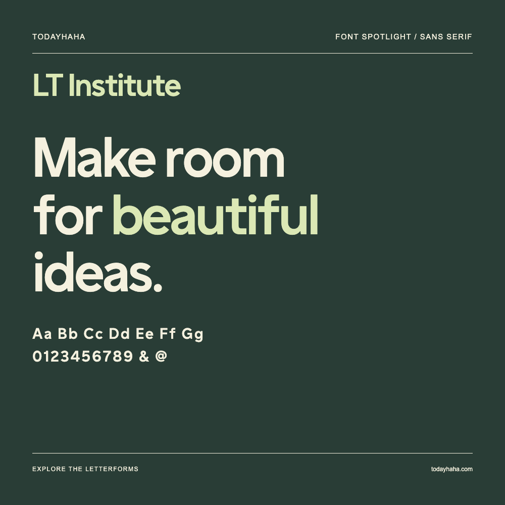 LT Institute — Typography poster with sample text