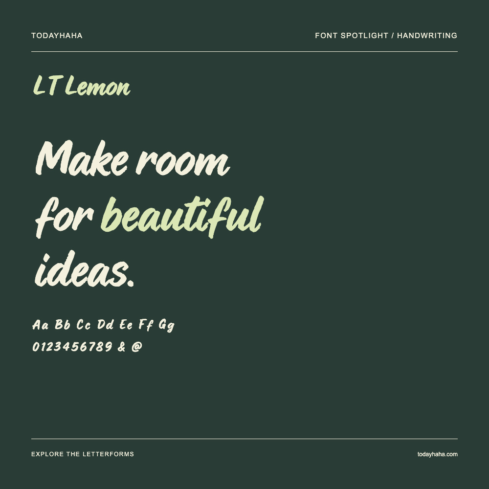LT Lemon — Póster tipográfico con texto de muestra