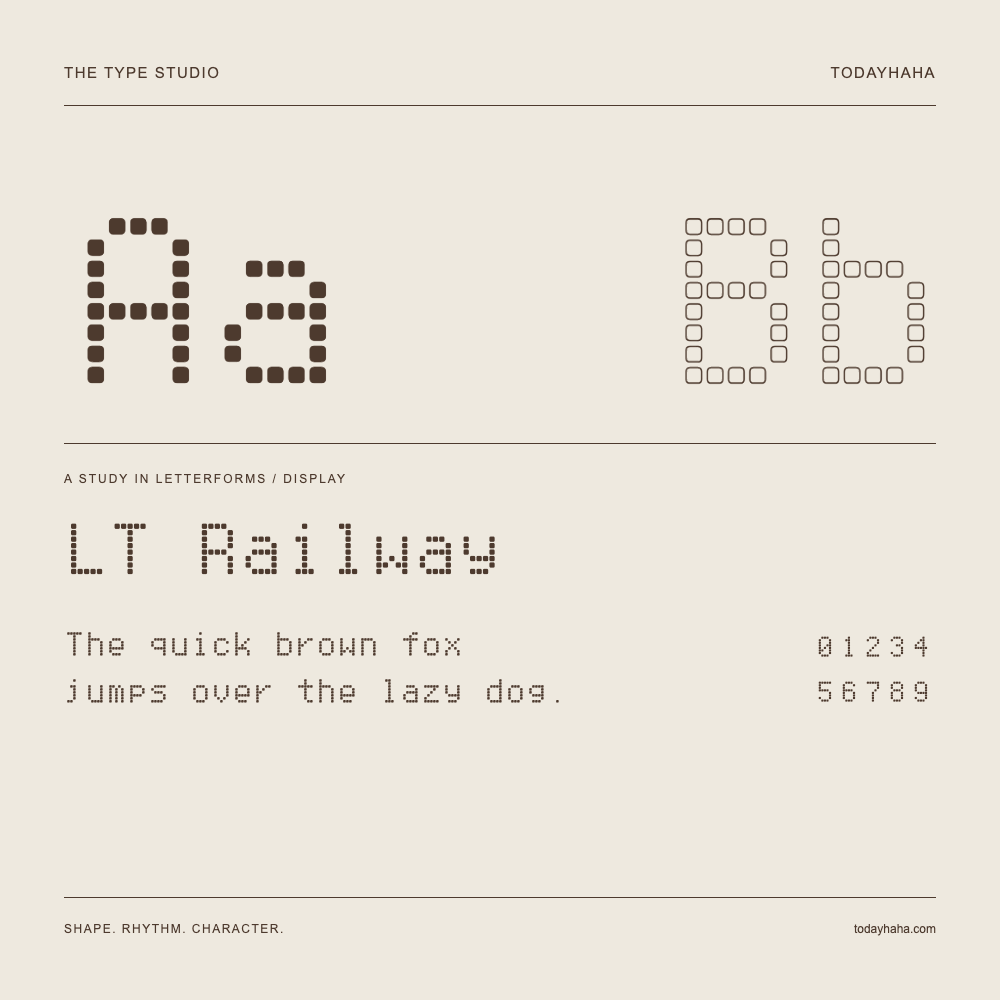 LT Railway — Estudio de letras con una frase y números
