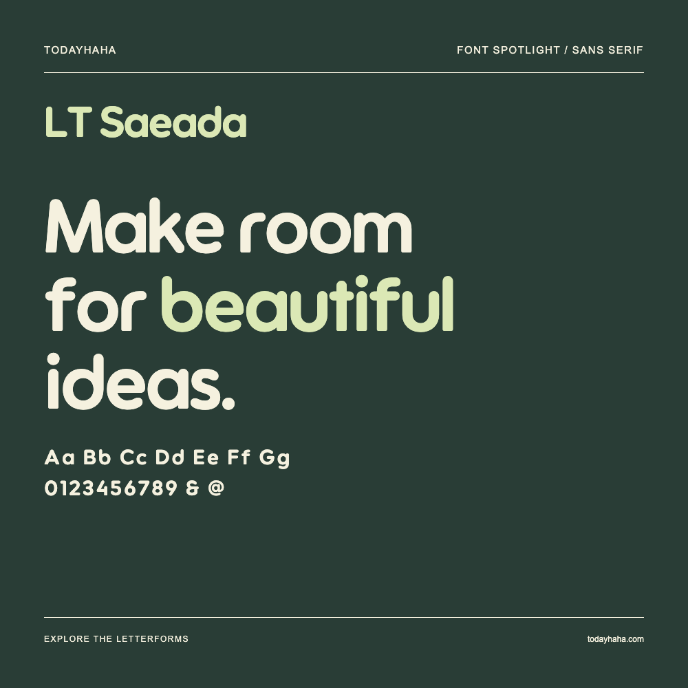 LT Saeada — 字体排版海报：示例文字