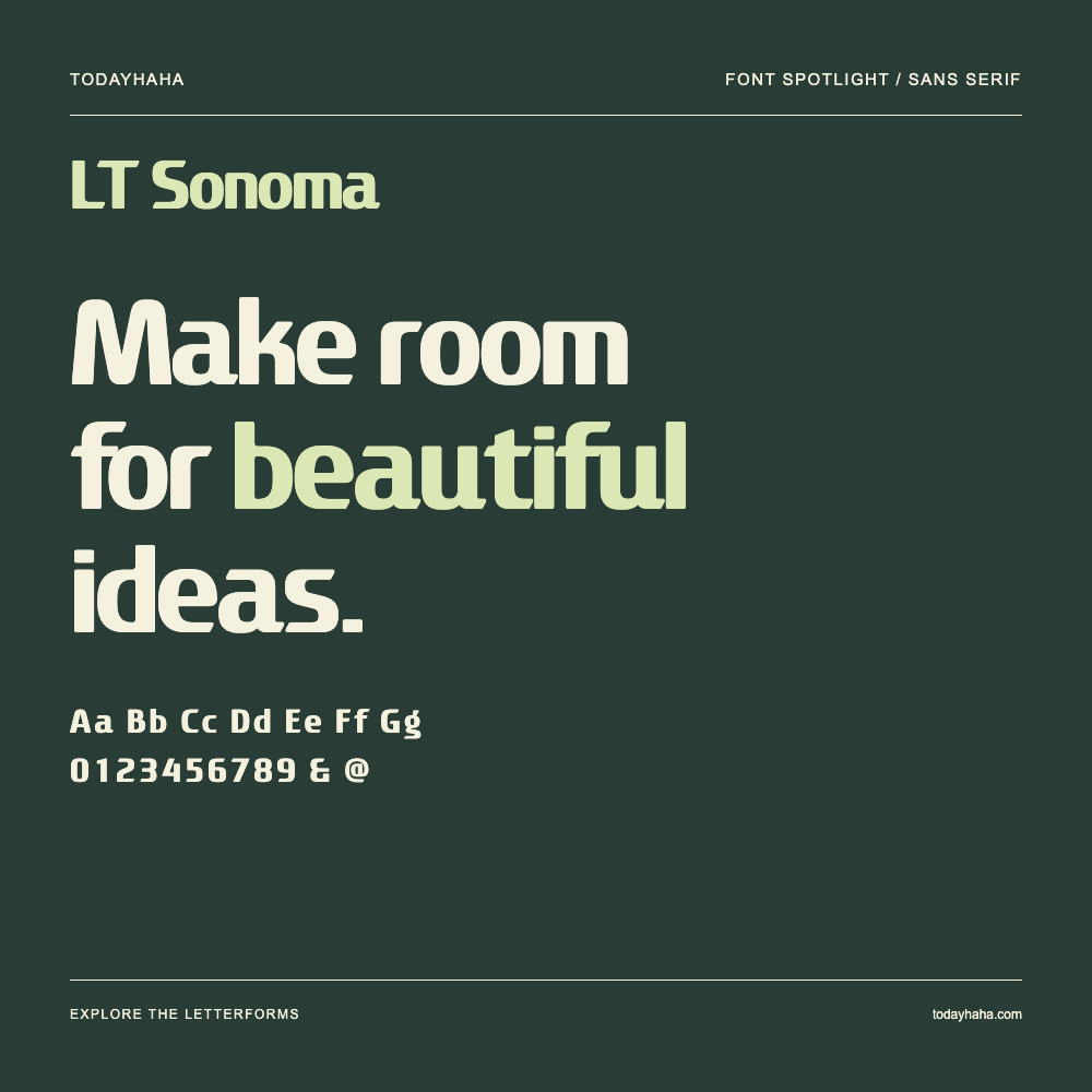 LT Sonoma — Typografieposter mit Beispieltext