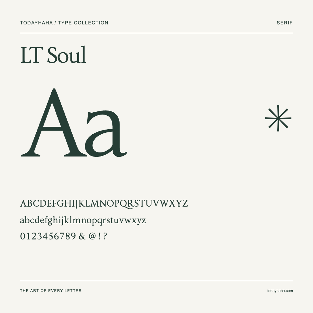 LT Soul — Campione con lettere maiuscole, minuscole e numeri