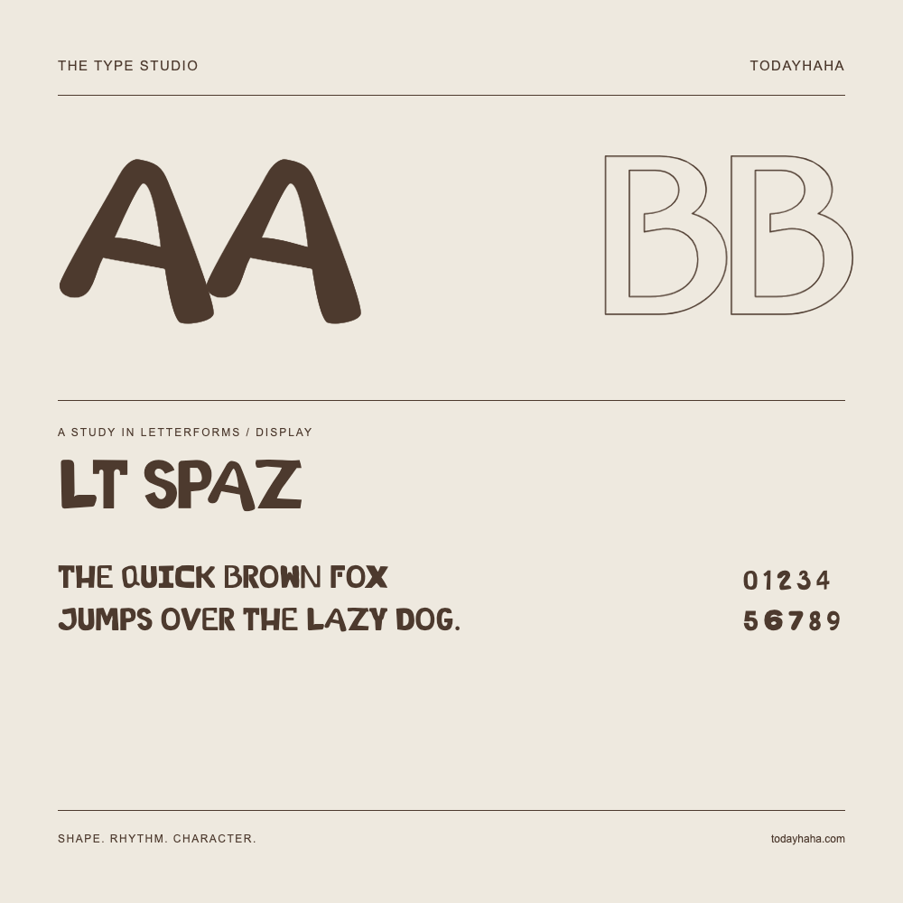 LT Spaz — Étude des lettres avec une phrase et des chiffres