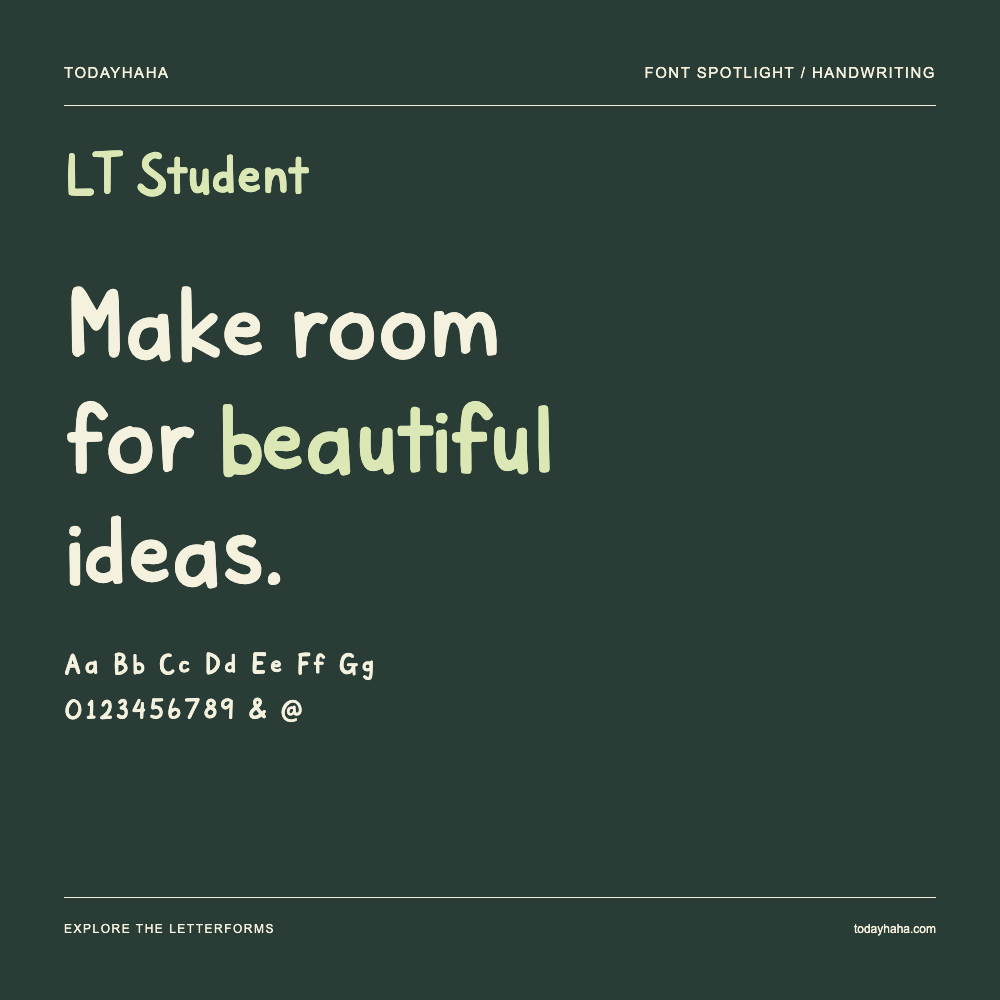 LT Student — Póster tipográfico con texto de muestra