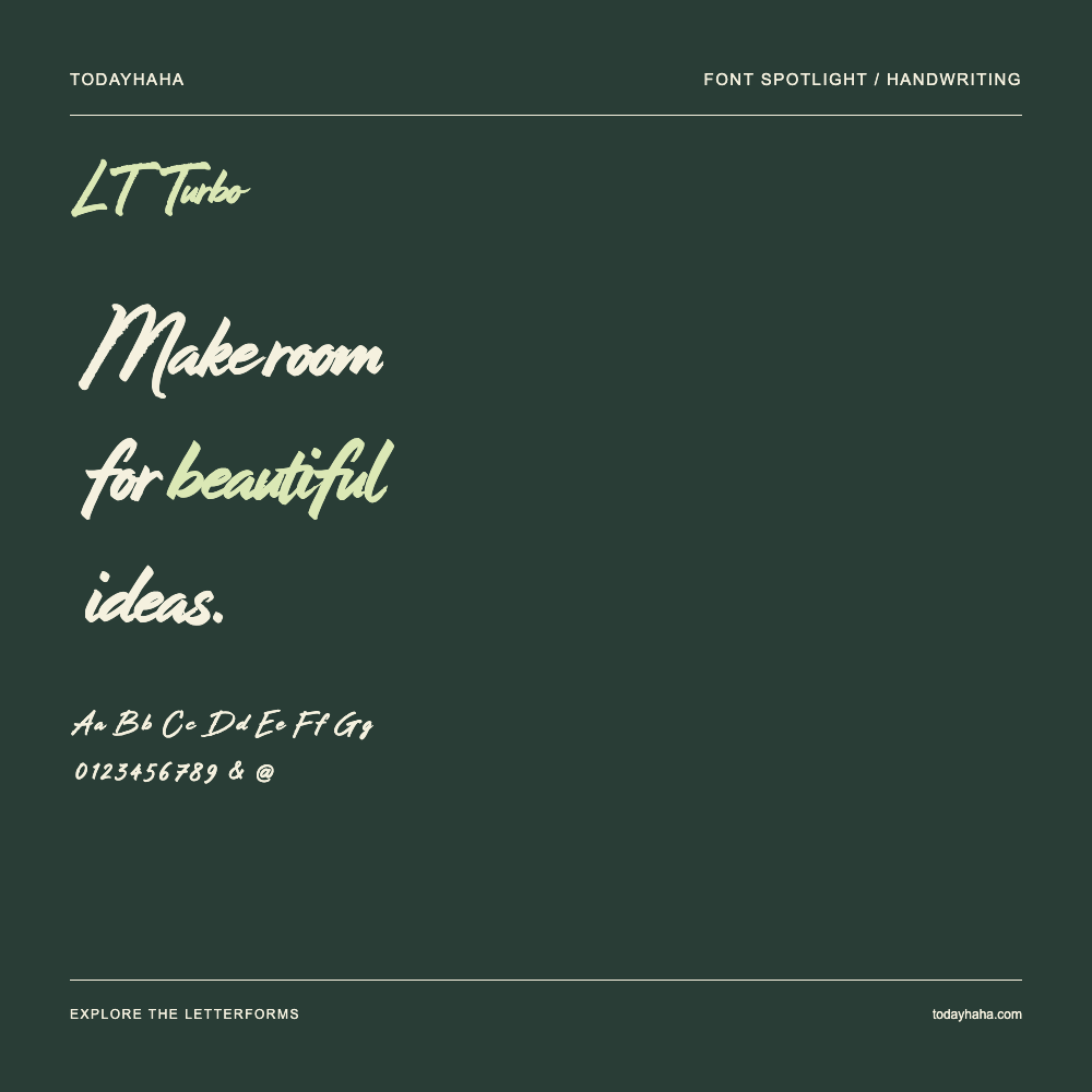 LT Turbo — Typografieposter mit Beispieltext