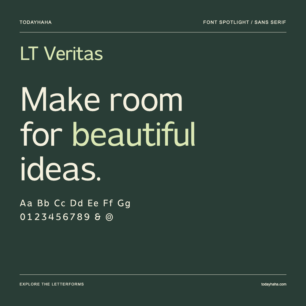 LT Veritas — Póster tipográfico con texto de muestra