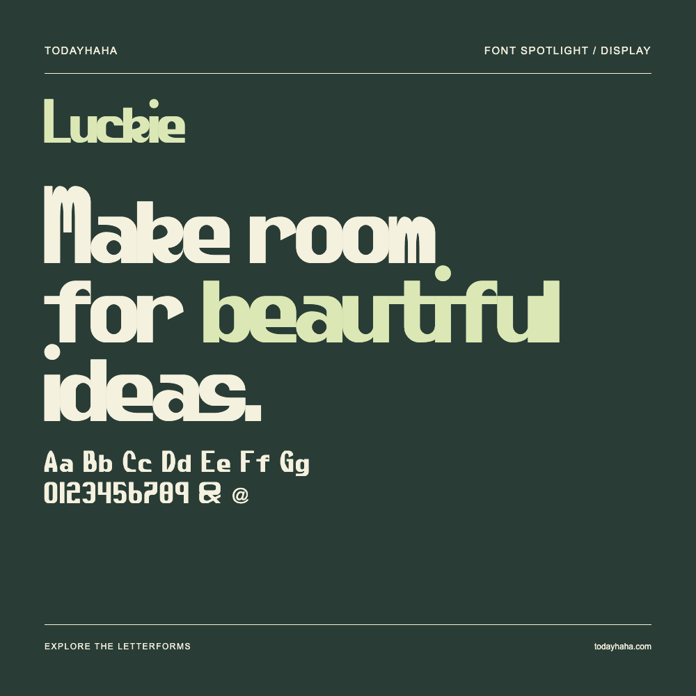 Luckie — Typografieposter mit Beispieltext