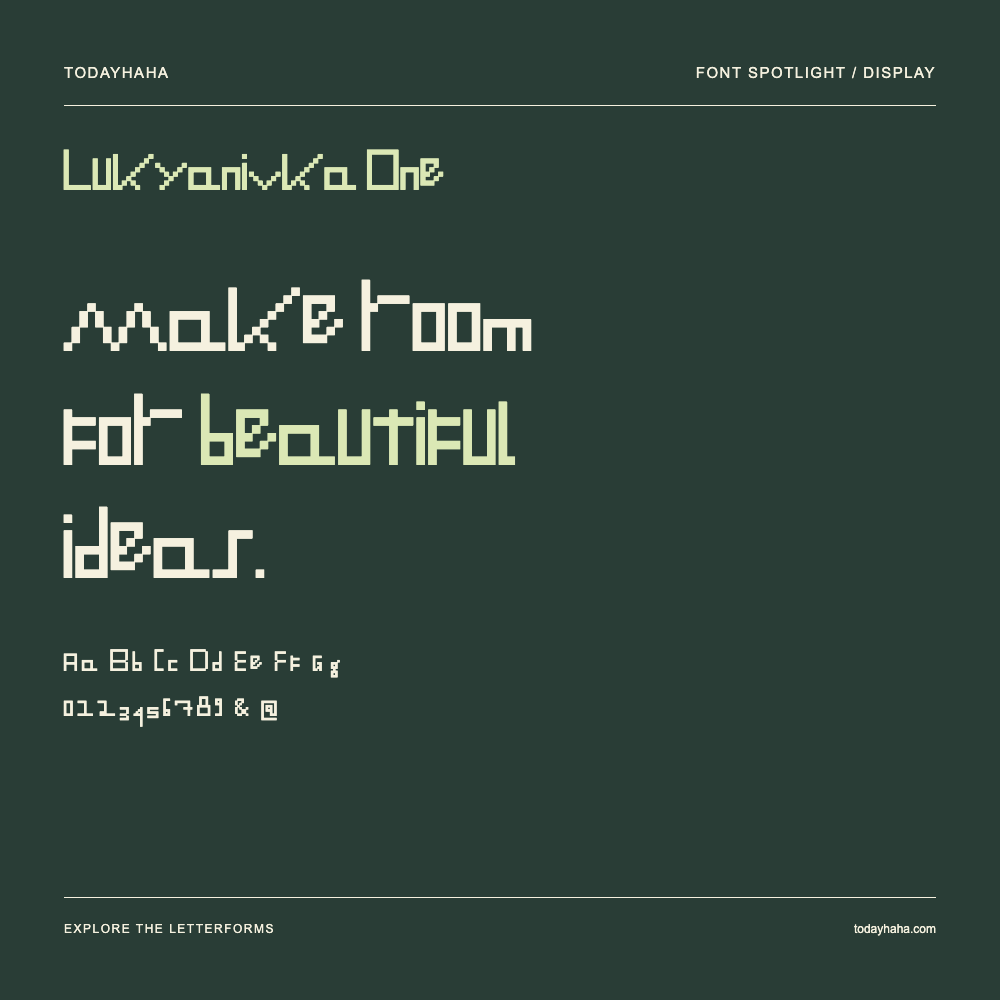 Lukyanivka One — 字体排版海报：示例文字