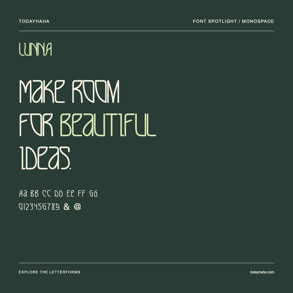 LUNNA — Typografieposter mit Beispieltext