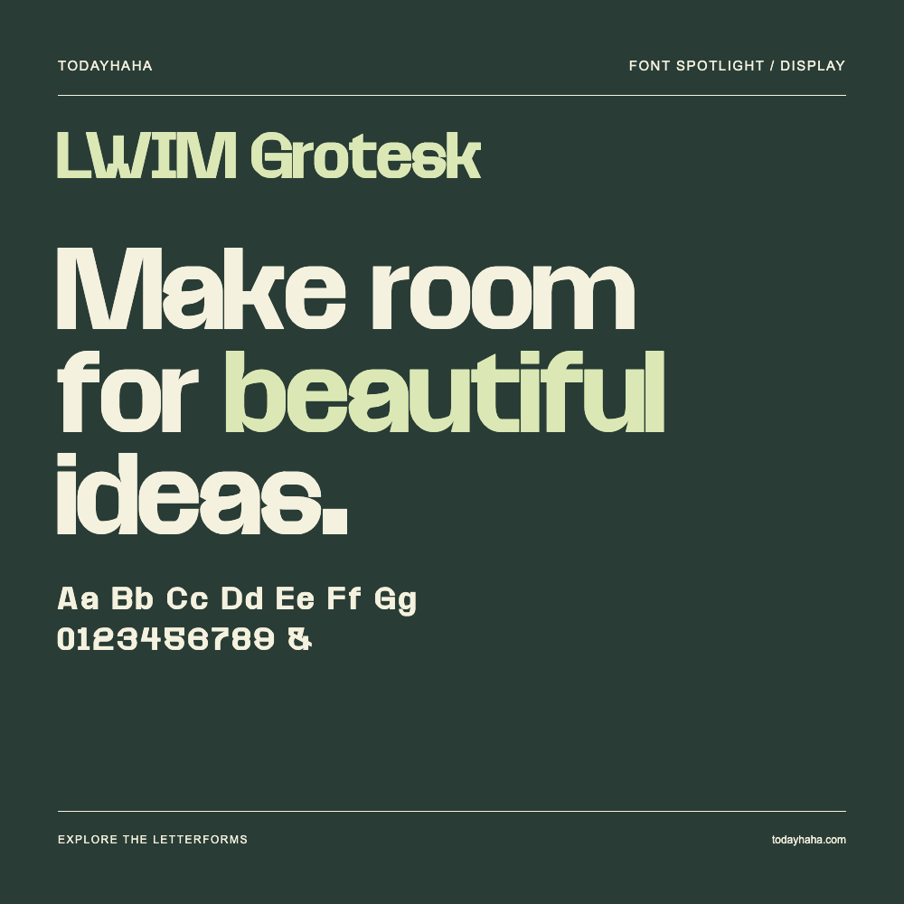 LWIM Grotesk — Poster tipografico con testo di esempio