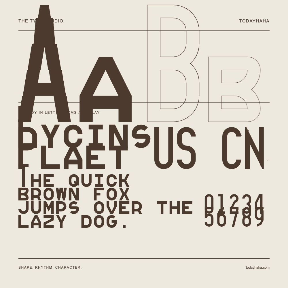 Lycins Plaet US CN — Studio delle lettere con frase e numeri