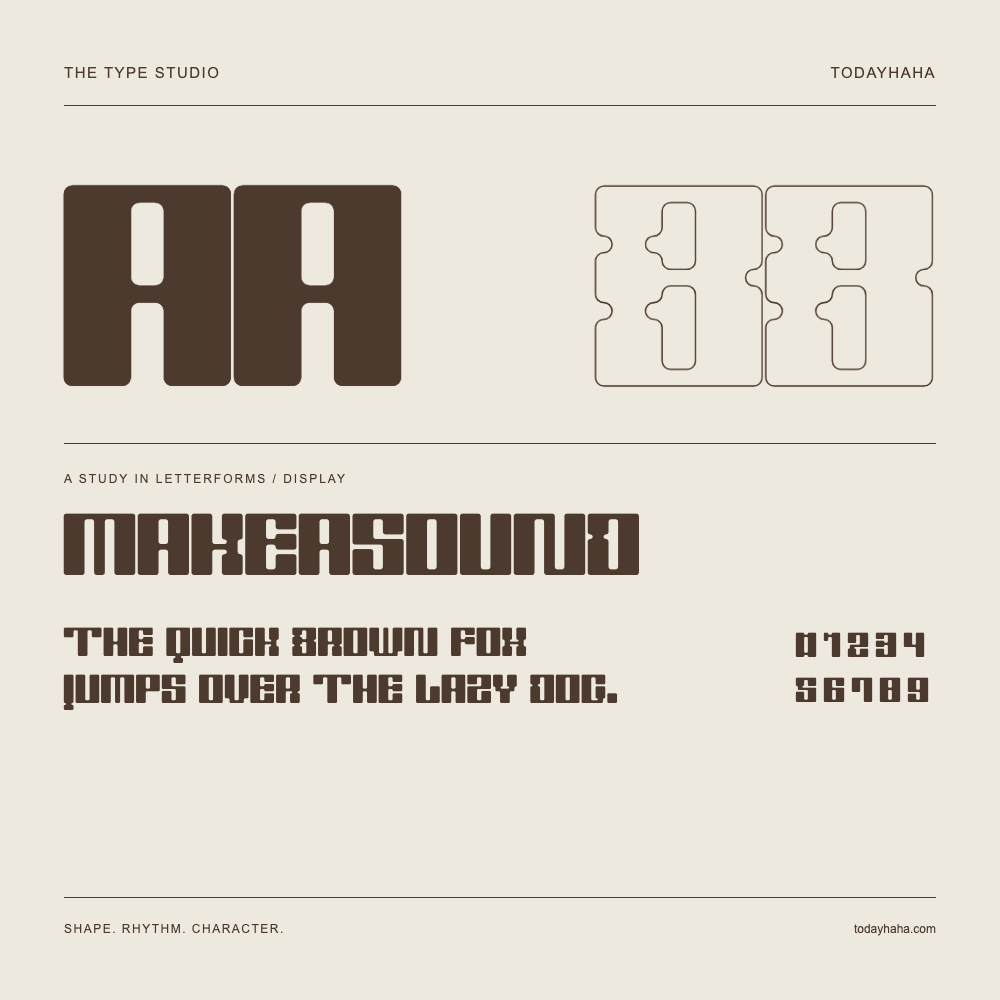 MAKEASOUND — Buchstabenstudie mit Beispielsatz und Ziffern