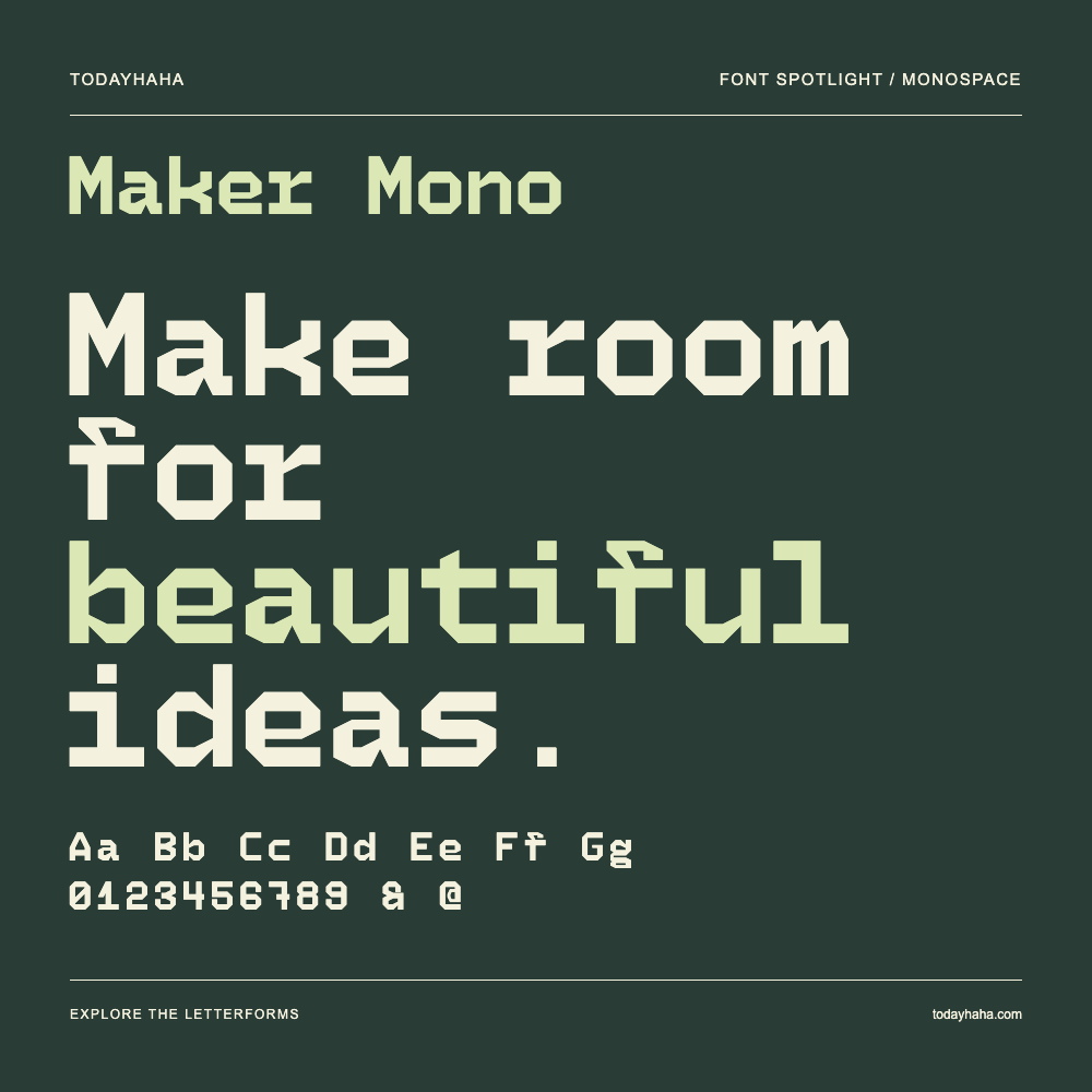 Maker Mono — 字体排版海报：示例文字