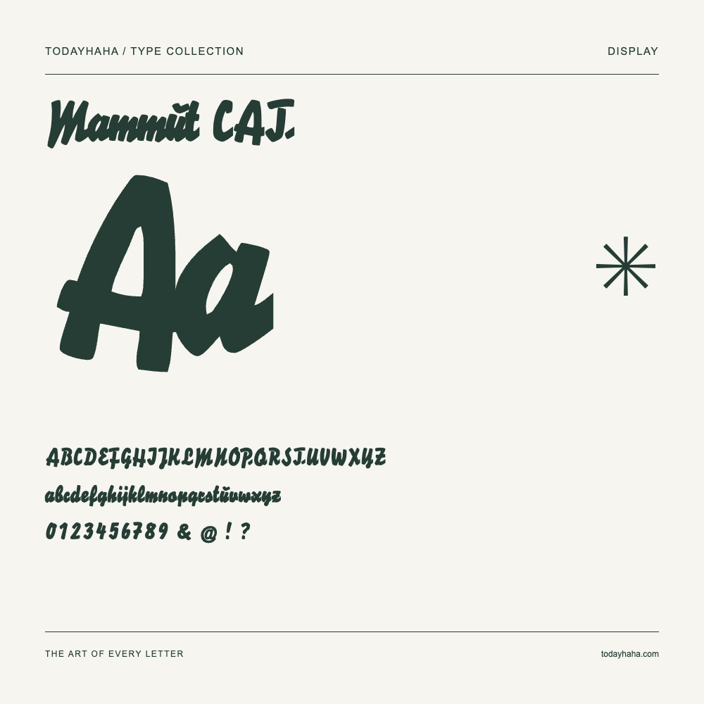 Mammut CAT — Muestra de mayúsculas, minúsculas y números
