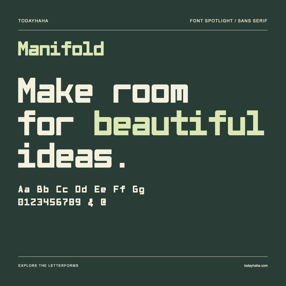 Manifold — Typography poster with sample text