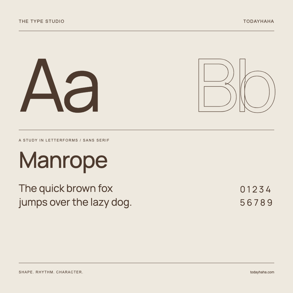 Manrope — 字形展示:示例句子与数字