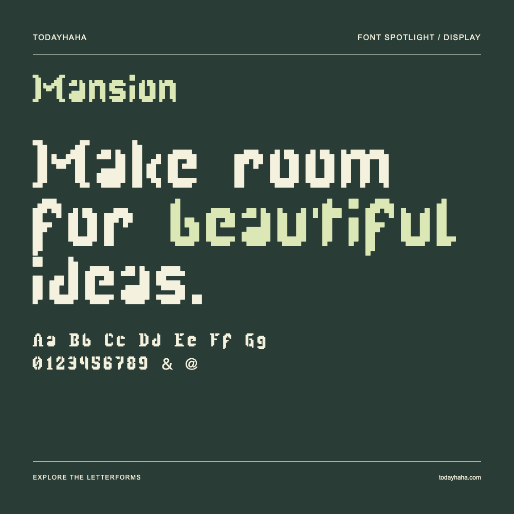 Mansion — Affiche typographique avec exemple de texte