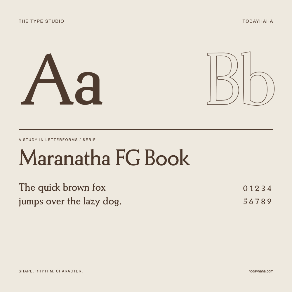 Maranatha FG Book — Studio delle lettere con frase e numeri