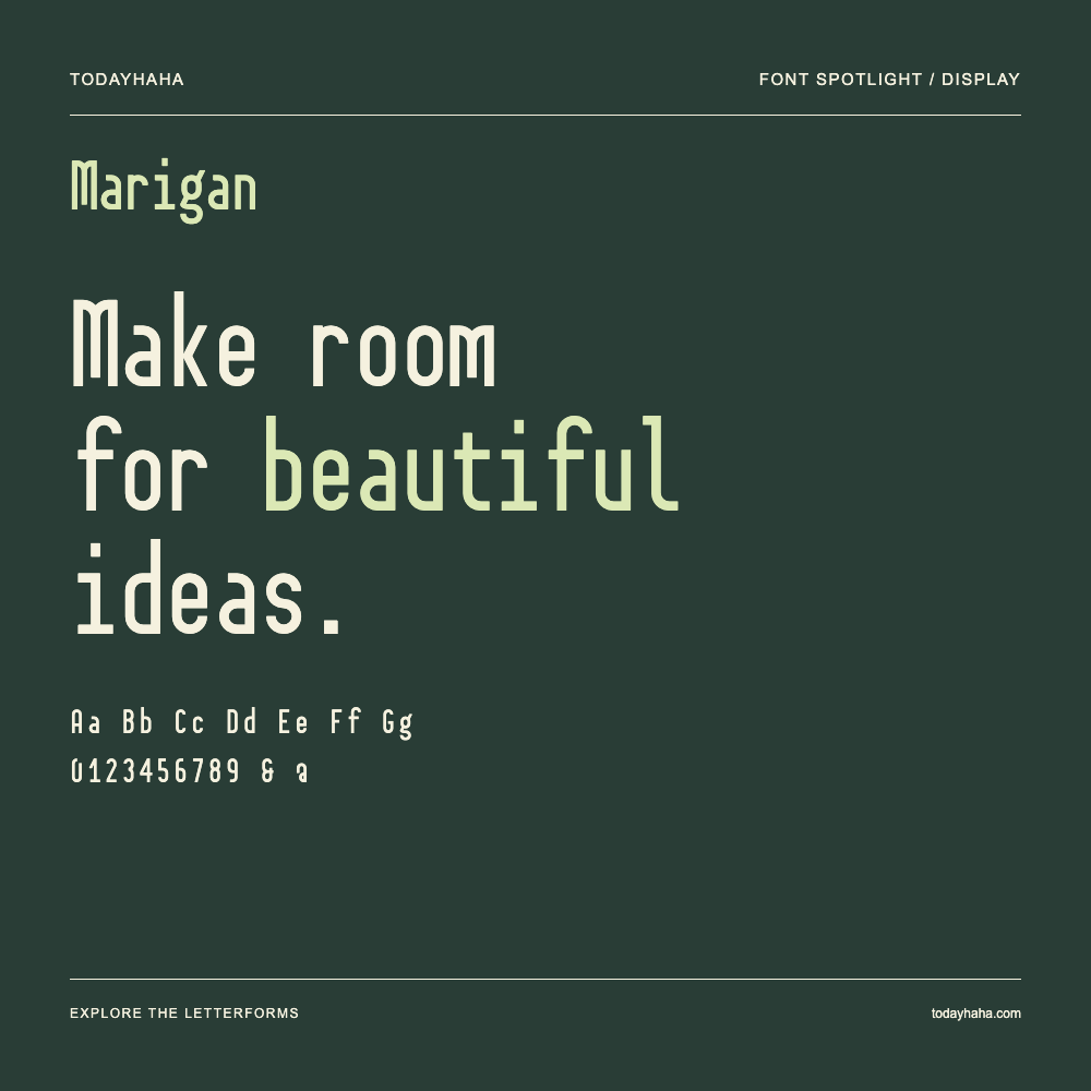 Marigan — Typografieposter mit Beispieltext