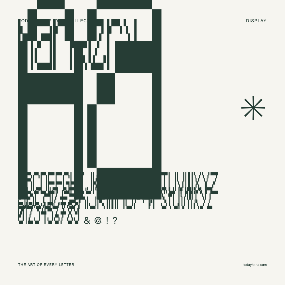 Markery — Schriftmuster mit Großbuchstaben, Kleinbuchstaben und Ziffern