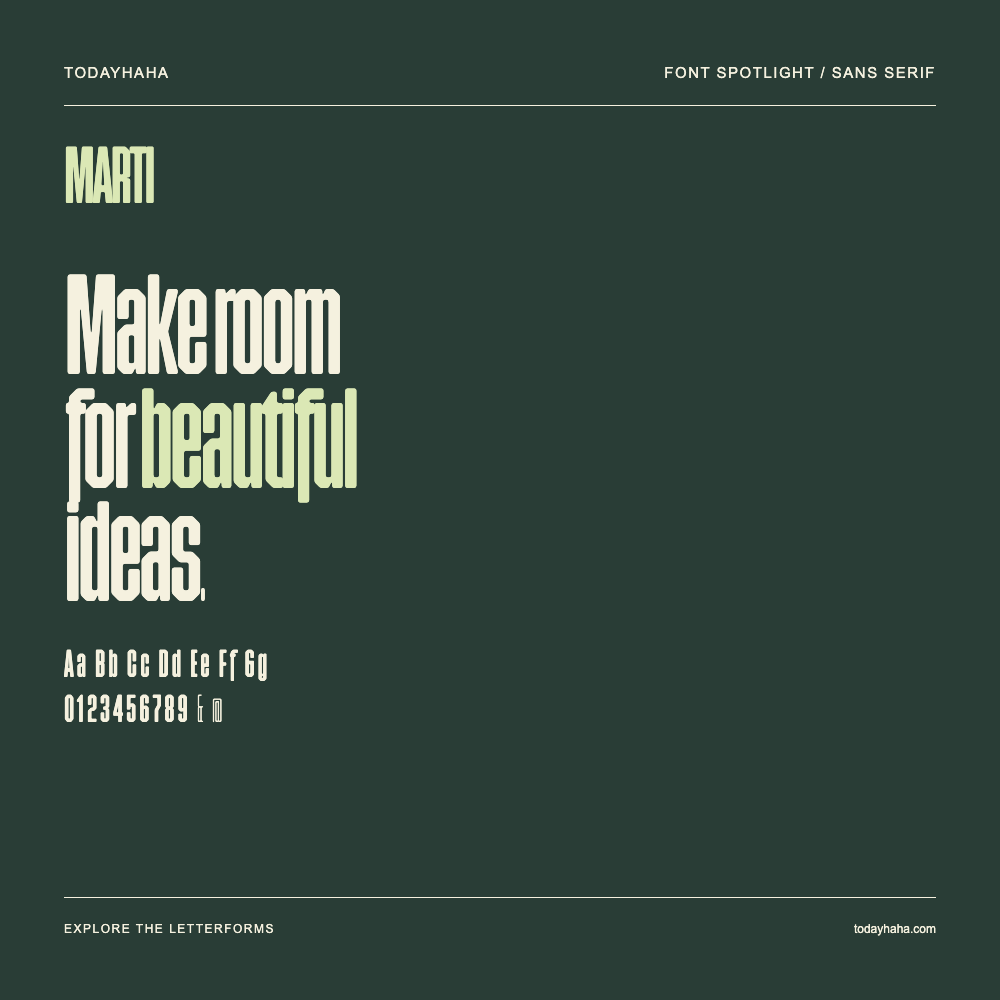 MARTI — Typography poster with sample text