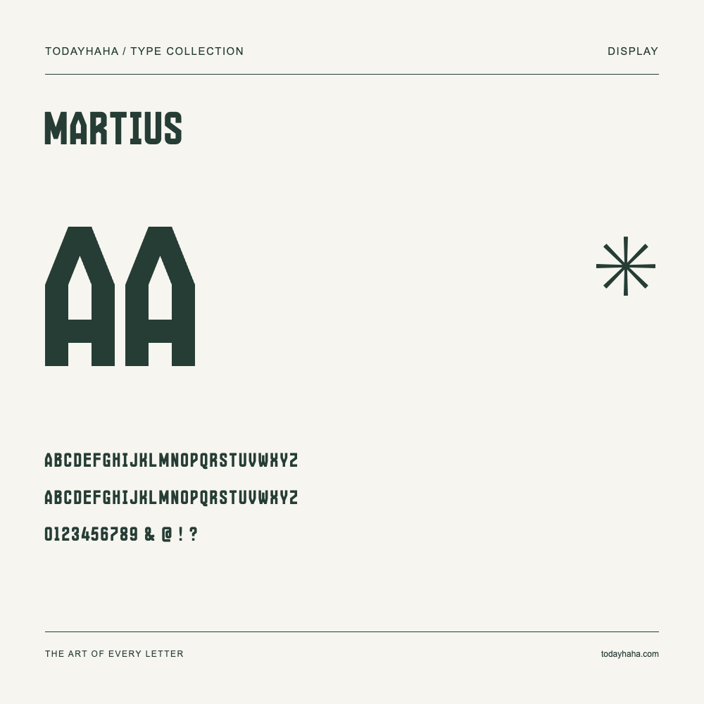 Martius — Campione con lettere maiuscole, minuscole e numeri