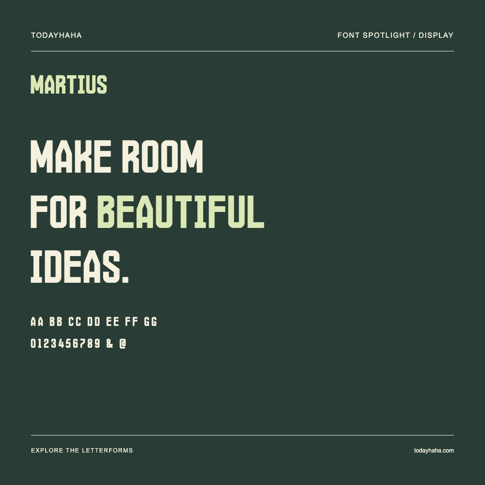 Martius — Poster tipografico con testo di esempio