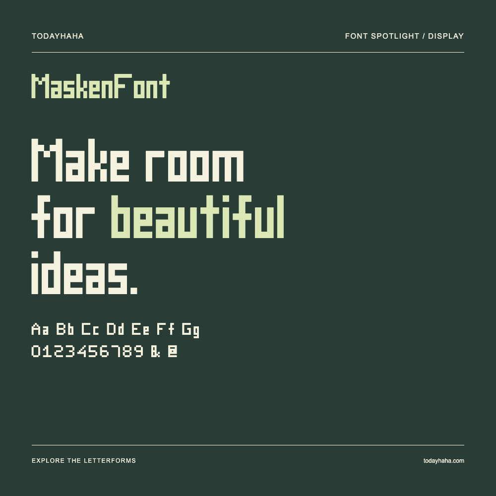 MaskenFont — Typografieposter mit Beispieltext