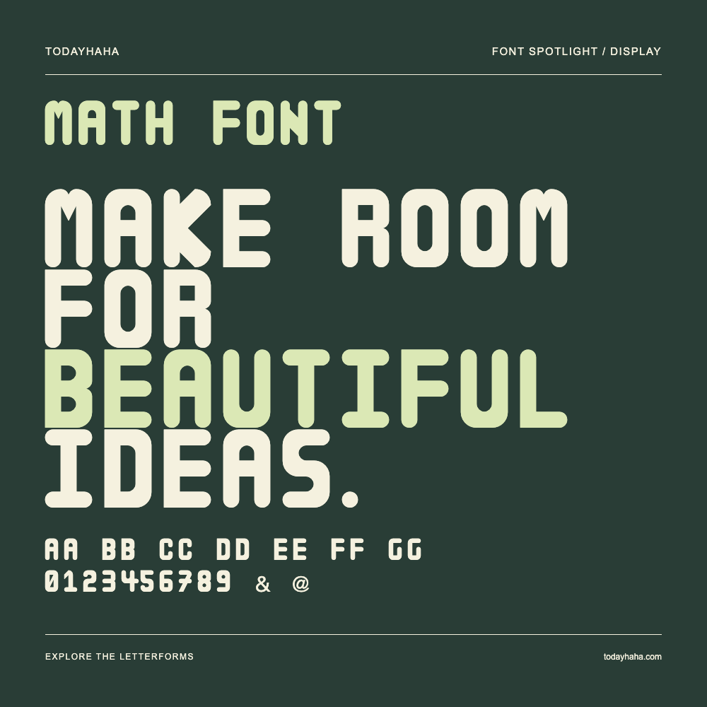 Math Font — Typografieposter mit Beispieltext