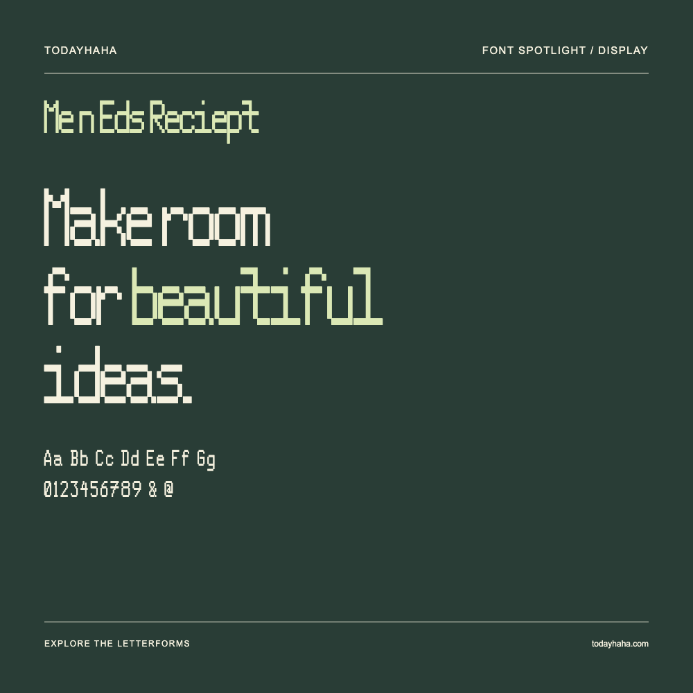 Me n Eds Reciept — Typografieposter mit Beispieltext