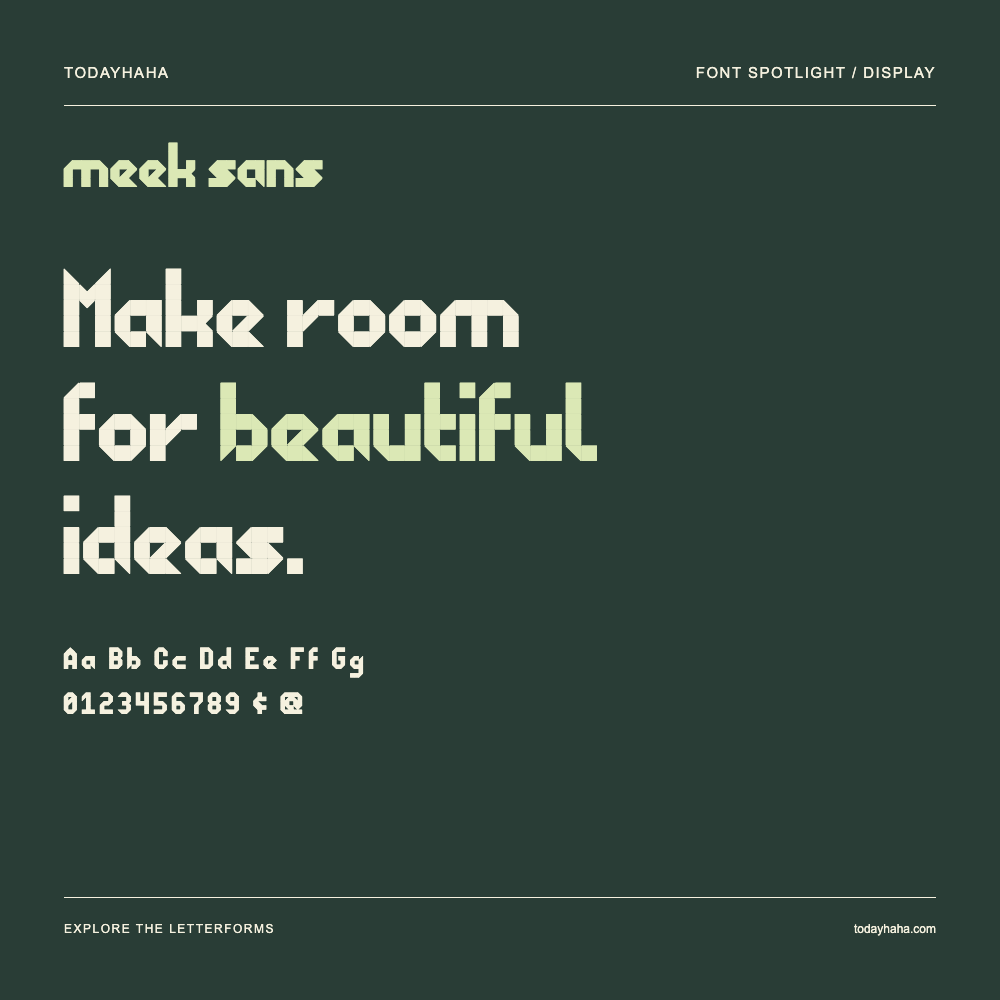 meek sans — Póster tipográfico con texto de muestra