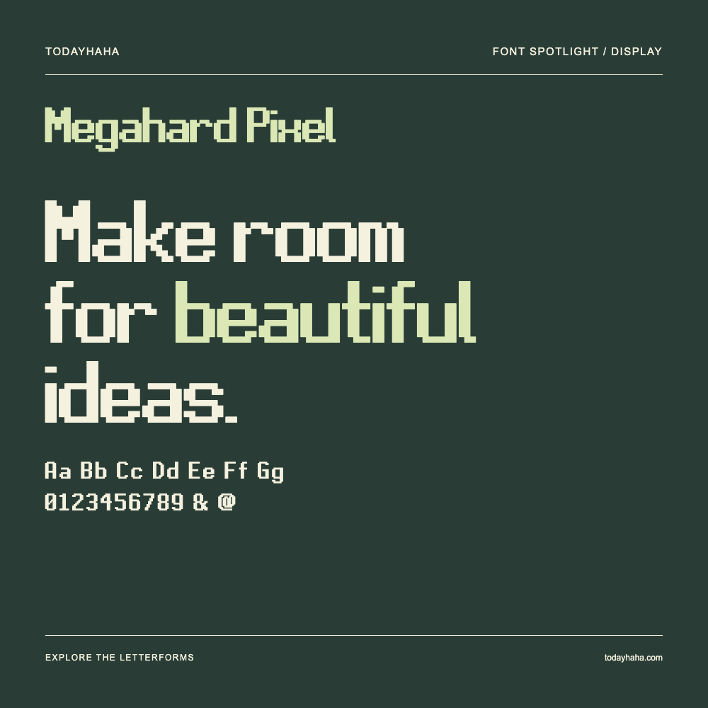 Megahard Pixel — Typografieposter mit Beispieltext