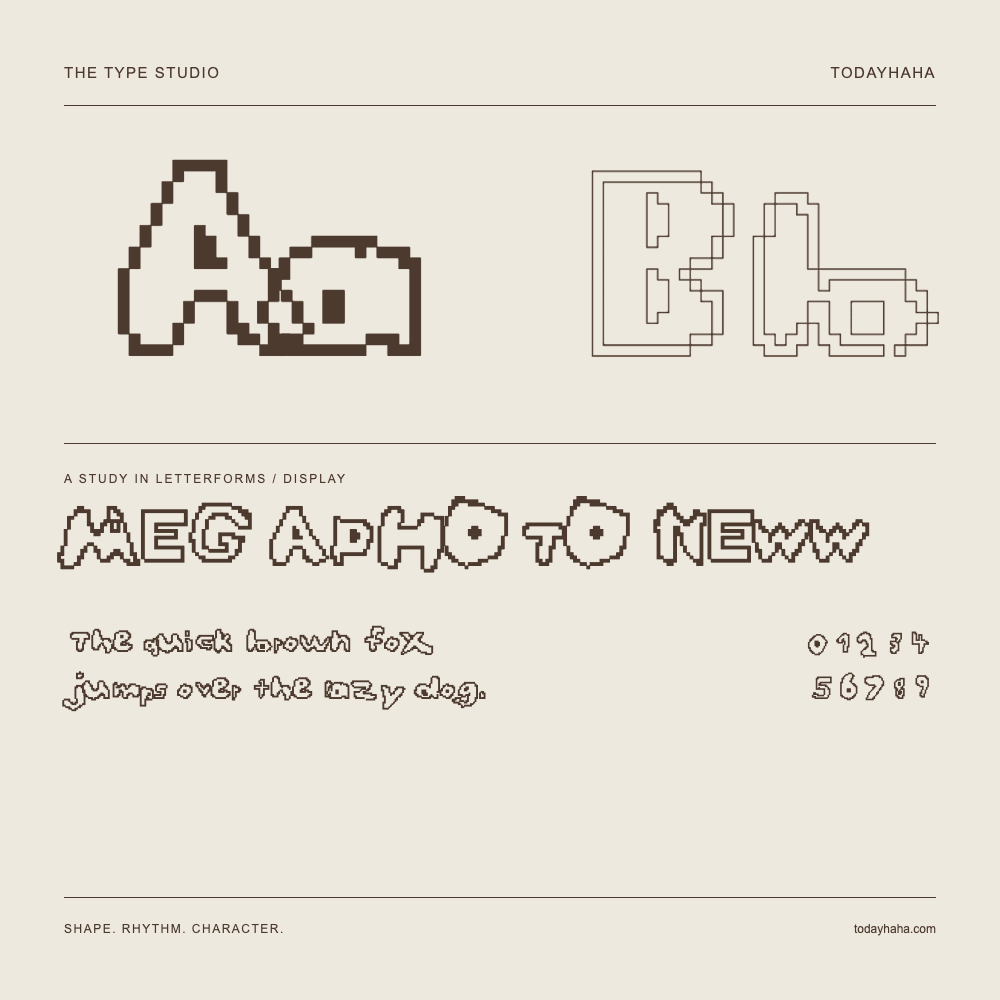 MEGAPHOTO NEWW — Estudio de letras con una frase y números