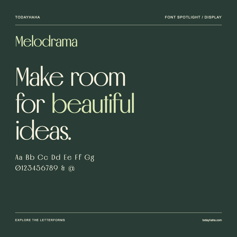 Melodrama — Typografieposter mit Beispieltext