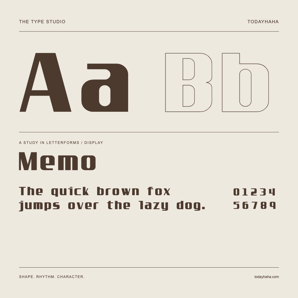 Memo — 字形展示：示例句子与数字
