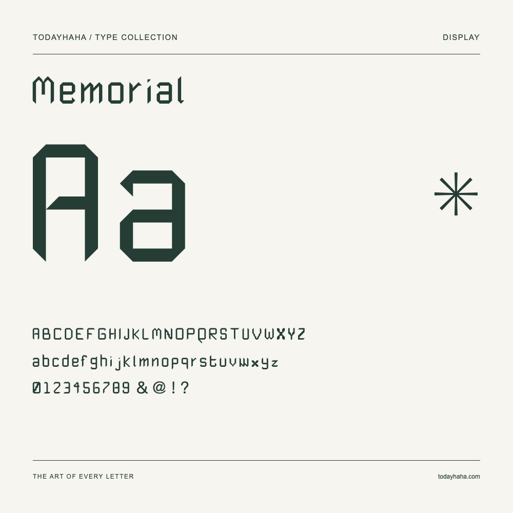 Memorial — Campione con lettere maiuscole, minuscole e numeri
